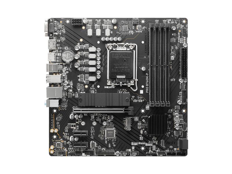 MSI Mainboard PRO B760M-P Das PRO B760M-P wurde entwickelt für maximale Performance kombiniert mit der neusten DDR5 Arbeitsspeicher Technologie
