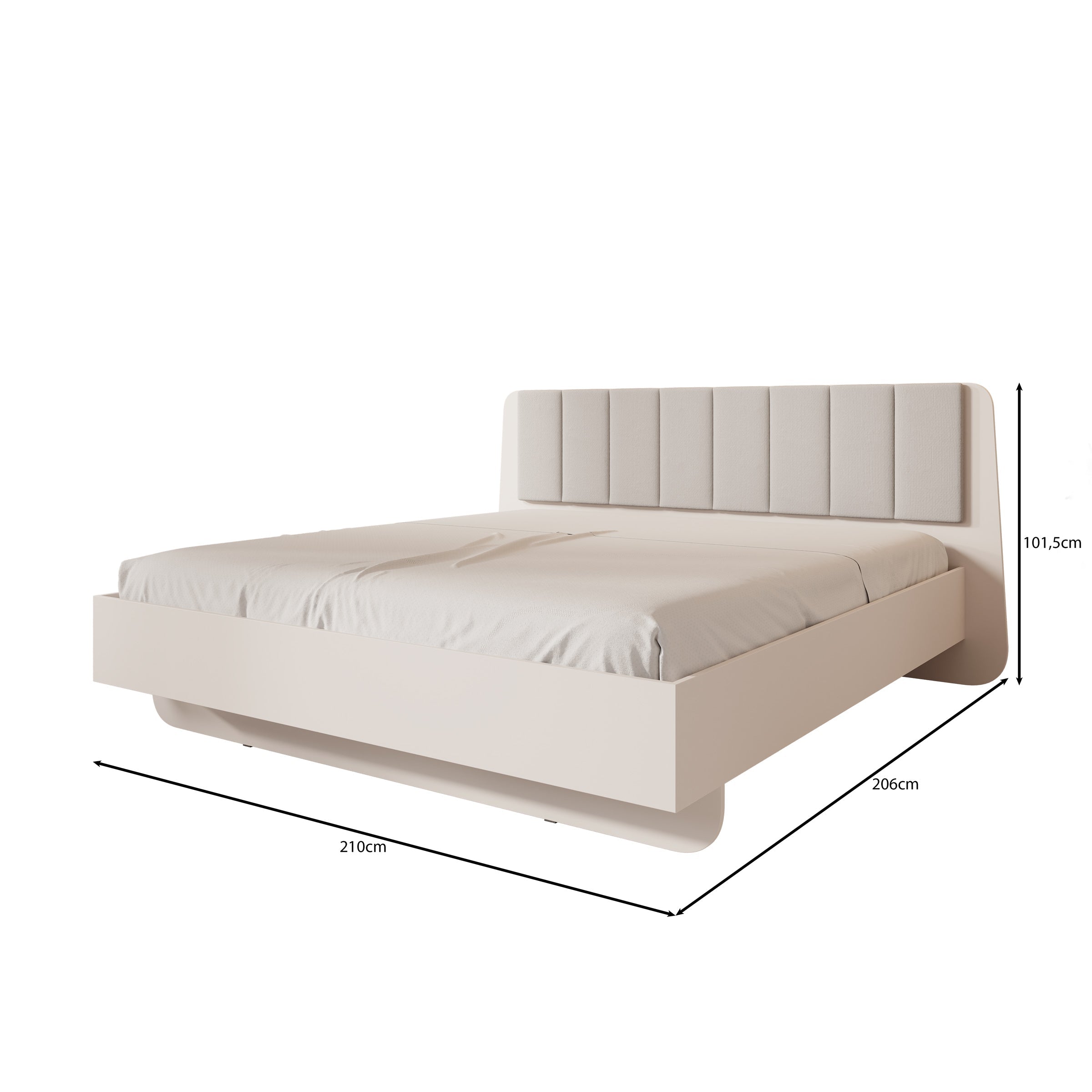 Meubella - Luzon - Tweepersoonsbed - Beige - 180x200 cm