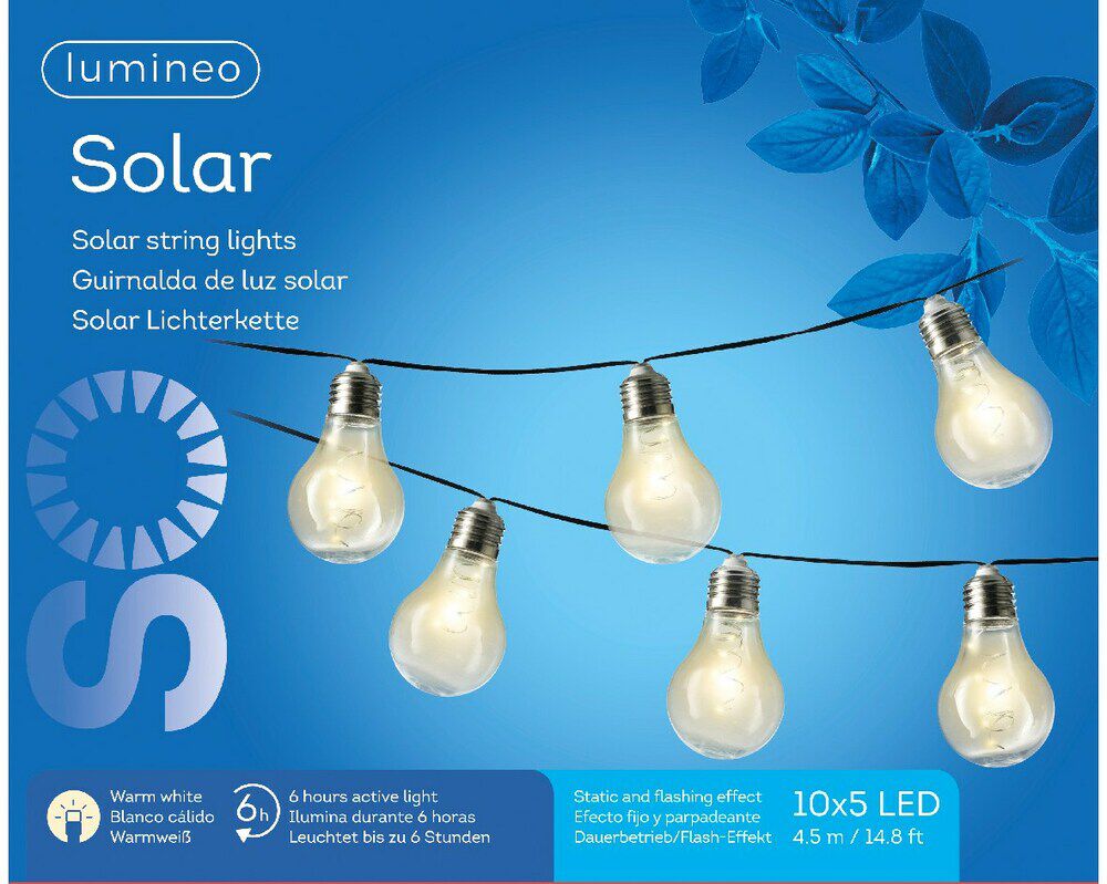 Lumineo Strengverlichting - Solar tuinverlichting - Warm wit