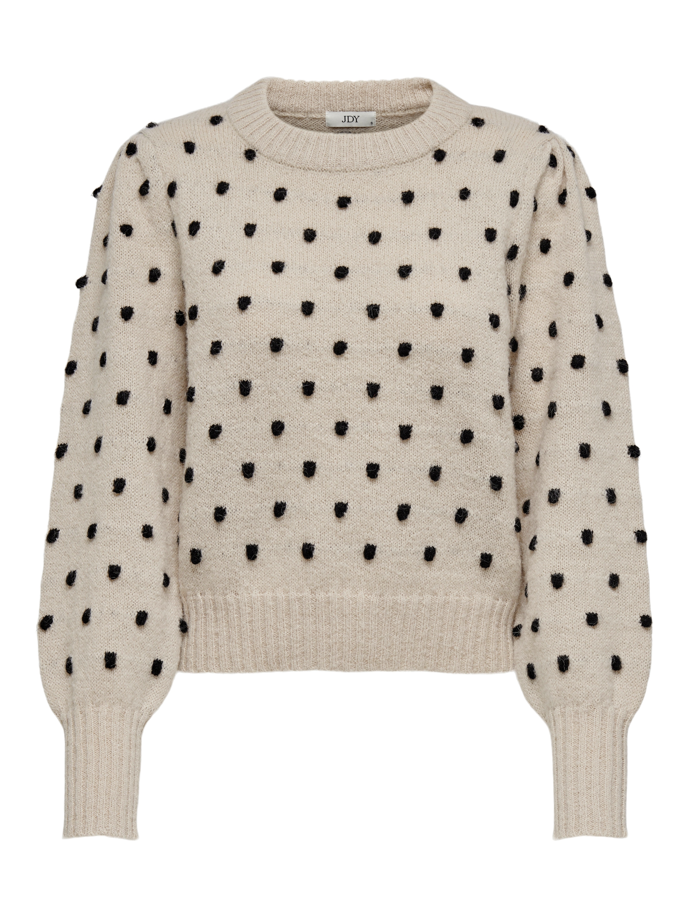 JDY Rundhalspullover »JDYSIGRID LIFE L/S ON PUFF PULL KNT NOOS«, in gepunkteter Optik