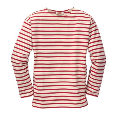 Strickpullover, Natur-Rot