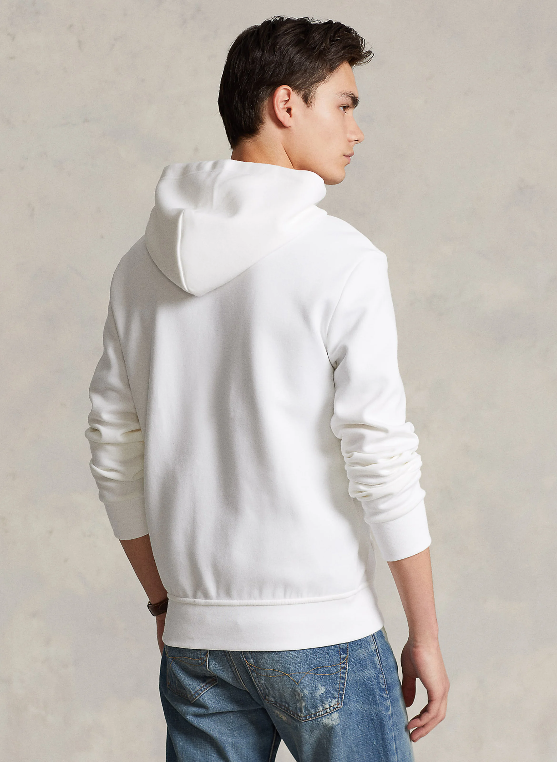 Sweat zippé à capuche en coton doux | Blanc