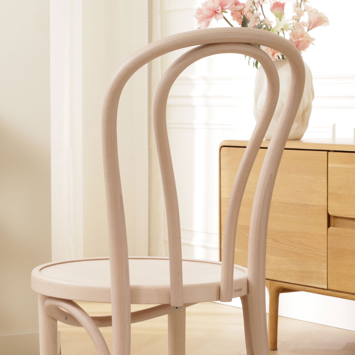 Houten bistrostoel Vienna Thonet No. 18 - whitewash