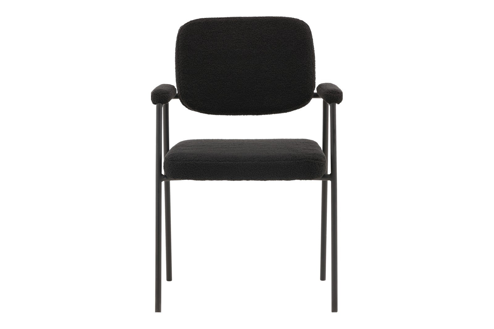 Yesterday Spisestol. Sett av 2. Sett av 2. Med arm. Sort bouclé med sorte metal understell.