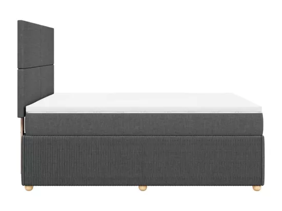 Sommier à lattes de lit avec matelas Gris foncé 140x190cm Tissu