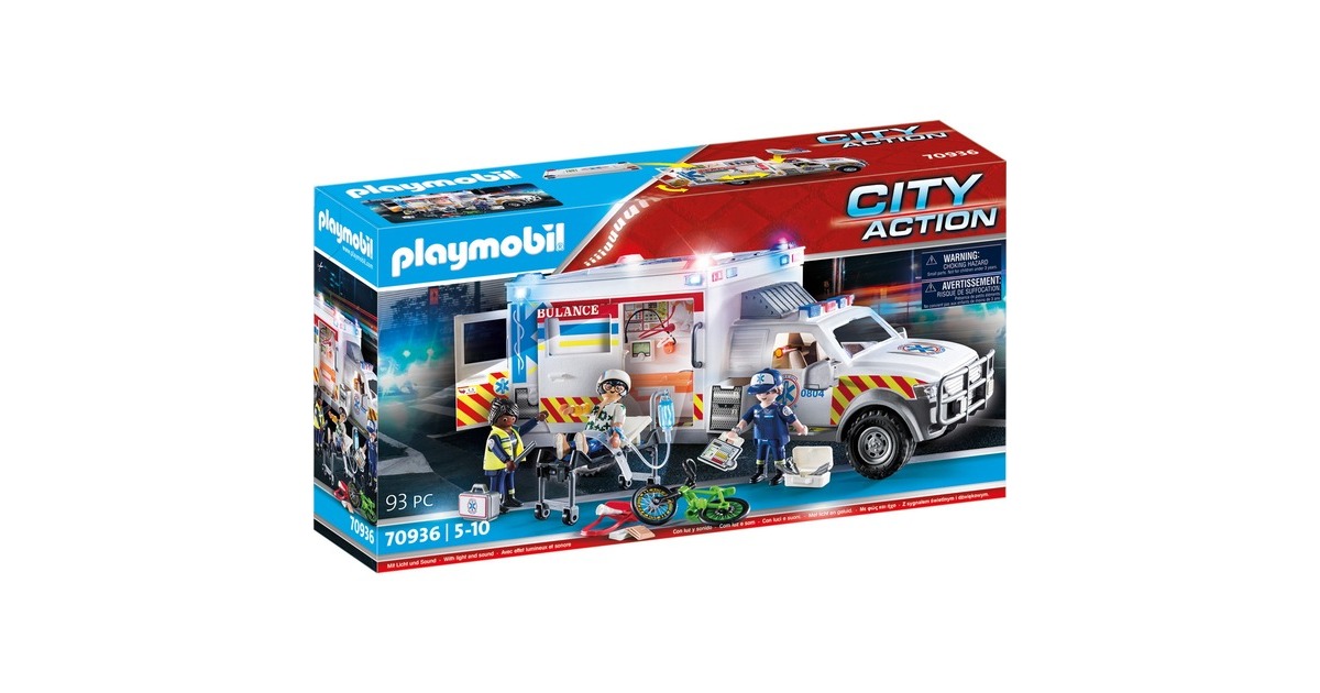 PLAYMOBILCity Action - Reddingsvoertuig: US Ambulance Constructiespeelgoed  (70936)