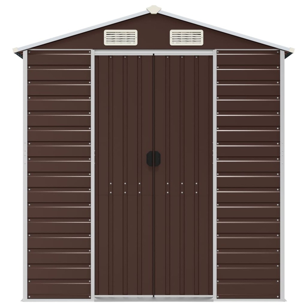 Abri de jardin marron 191x725x198 cm acier galvanisé