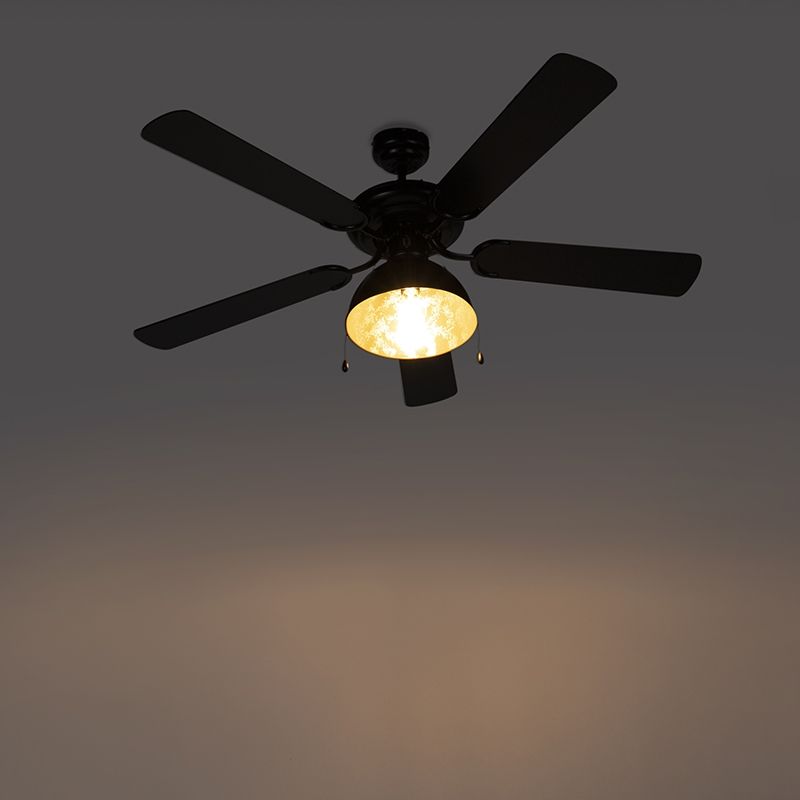 Plafondventilator zwart met beige 130cm met trekschakelaar - Mistral Magna