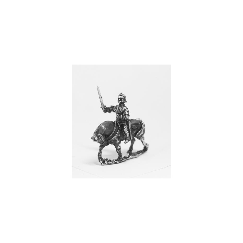 Late Medieval: Knights, 1420-1480AD in Full Plate & Sallet with Mace, Axe or Sword on Unarmoured Horse