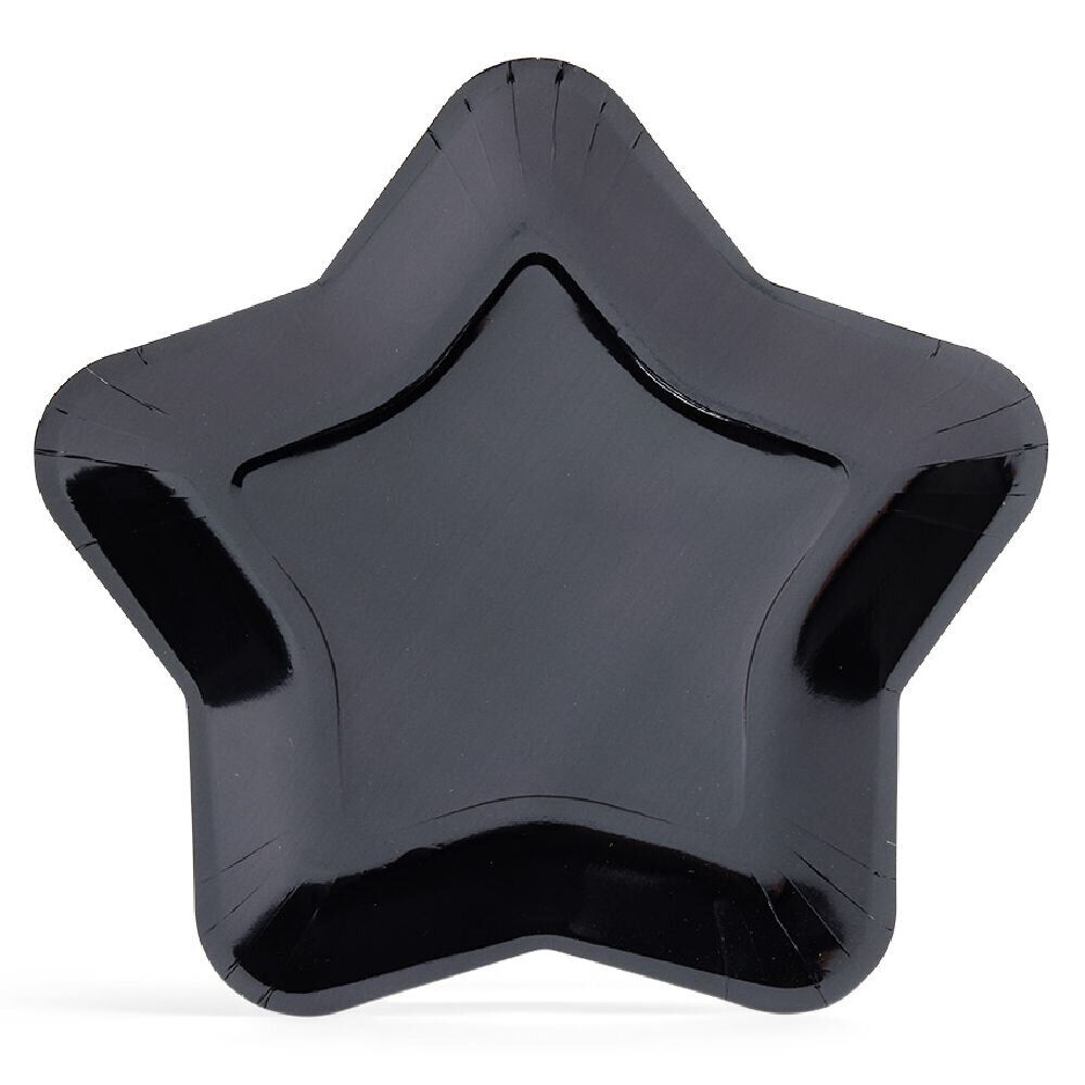Plateau carton étoile noir Ø24,5cm x6