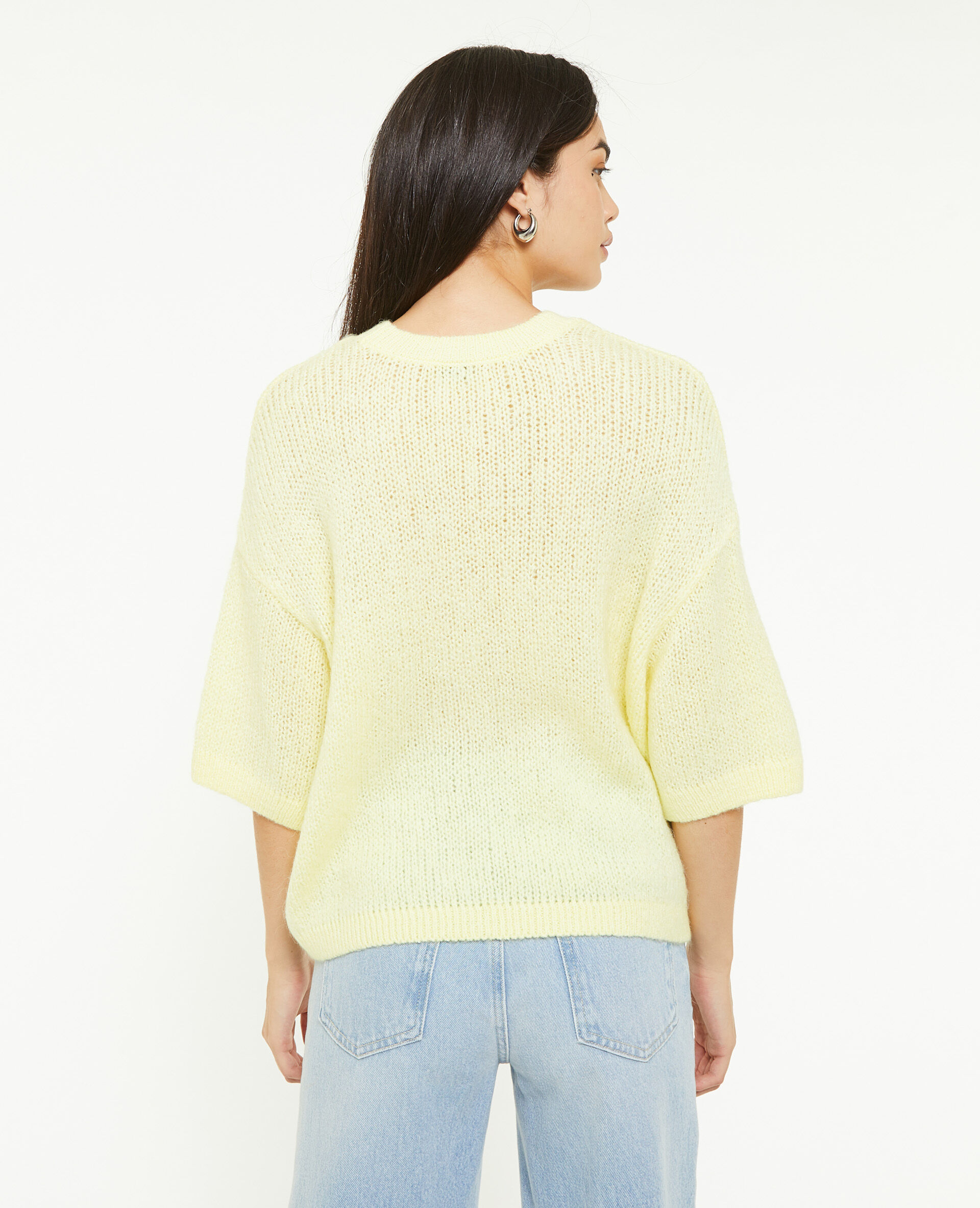 Pull manches courtes - Jaune