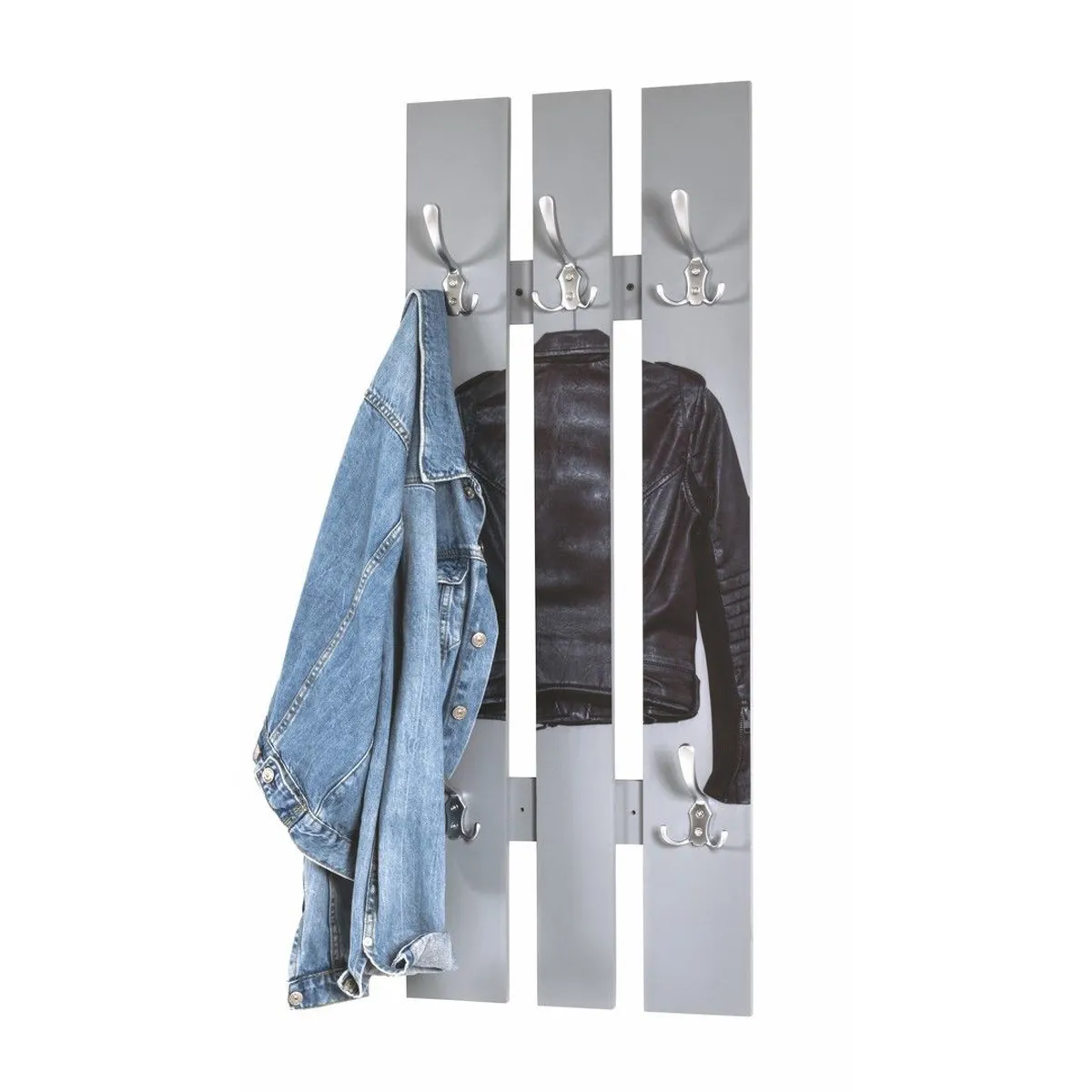 Pegane Garderobe Murale Gris Noir