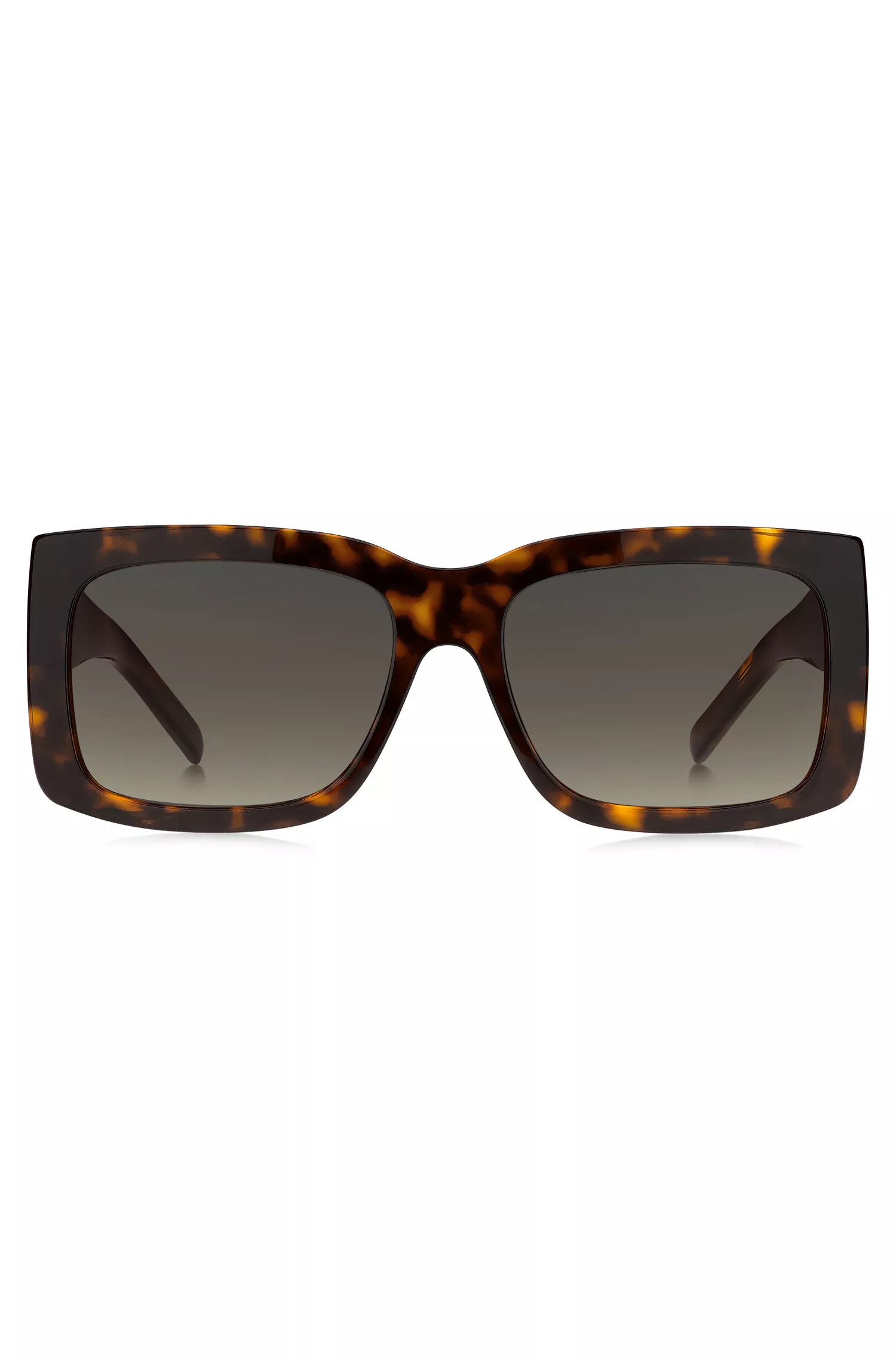 Óculos de sol BOSS em bioacetato preto-Havana com detalhes exclusivos.