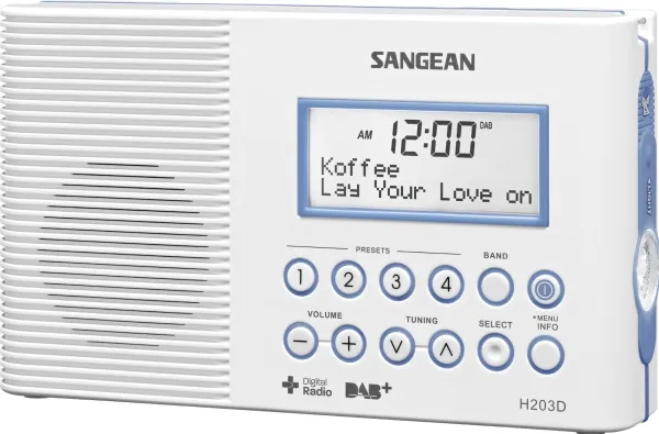 Sangean-H203D - DAB bærbar radio - 2 Watt - hvid