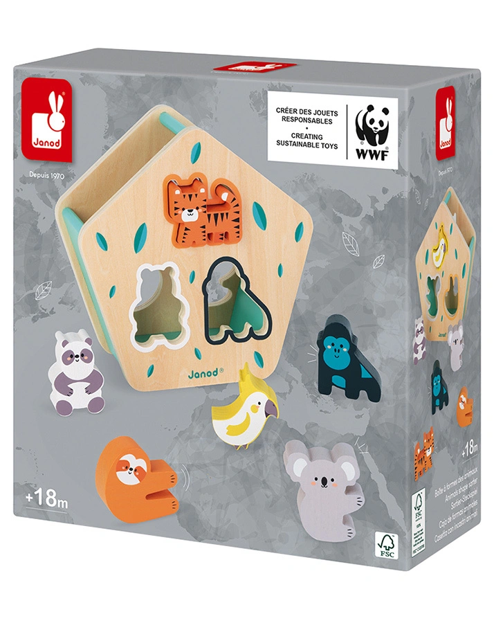 Janod-WWF® Steckspiel TIERE 6-teilig aus Holz