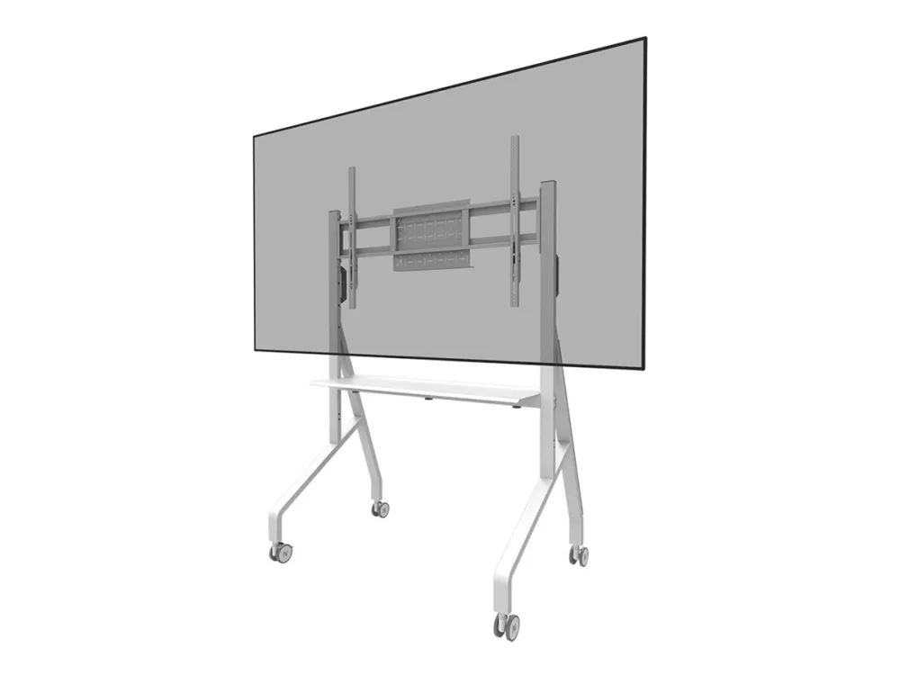 Neomounts Move Go FL50-525WH1 - Vogn med hjul - for fladt panel - låsbar - stål - hvid - skærmstørrelse: 55