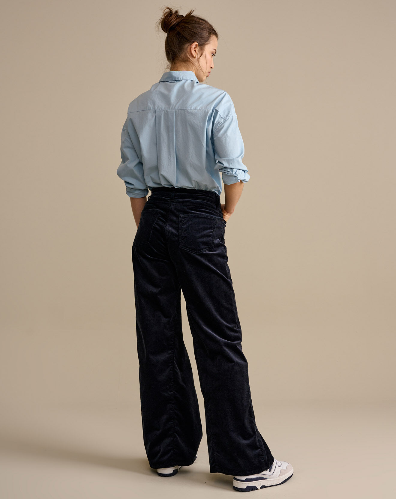 Bellerose Pantalon évasé en Velours côtelé Priscila météorite