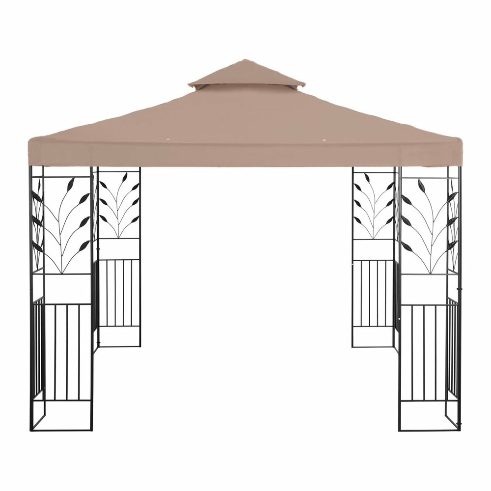 Pergola pavillon barnum tonnelle tente abri gazebo de jardin terrasse beige - 3 x 3 m - 180 g/m² - beige