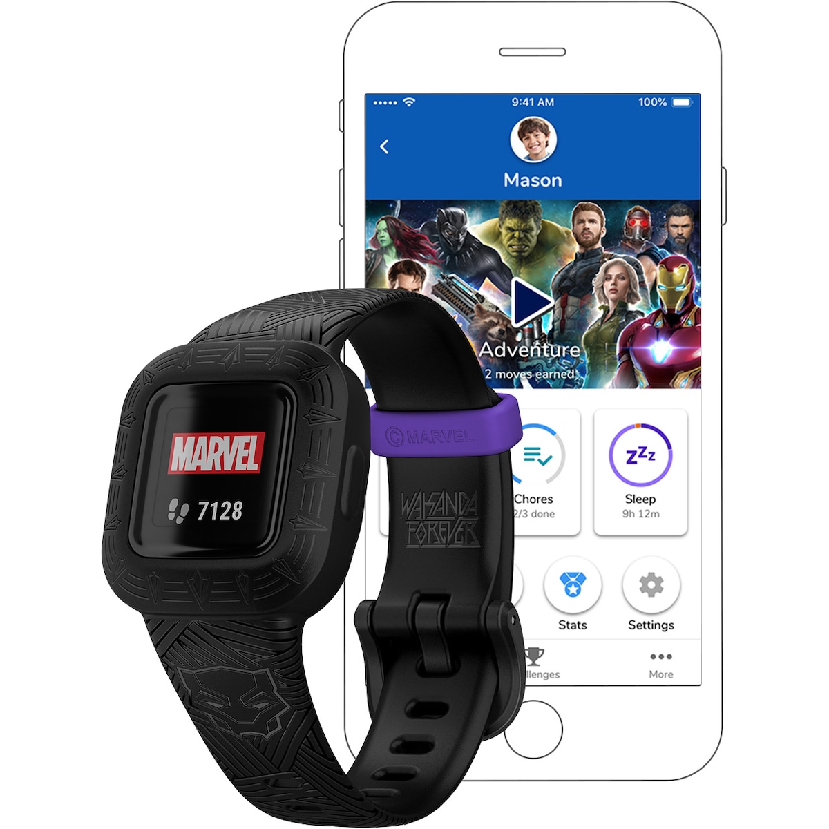 Garmin Vivofit Jr. 3 aktivitetsmåler for barn (Black Panther)