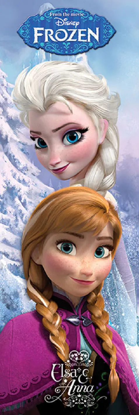 Poster Frozen Anna & Elsa, 53 x 158 cm