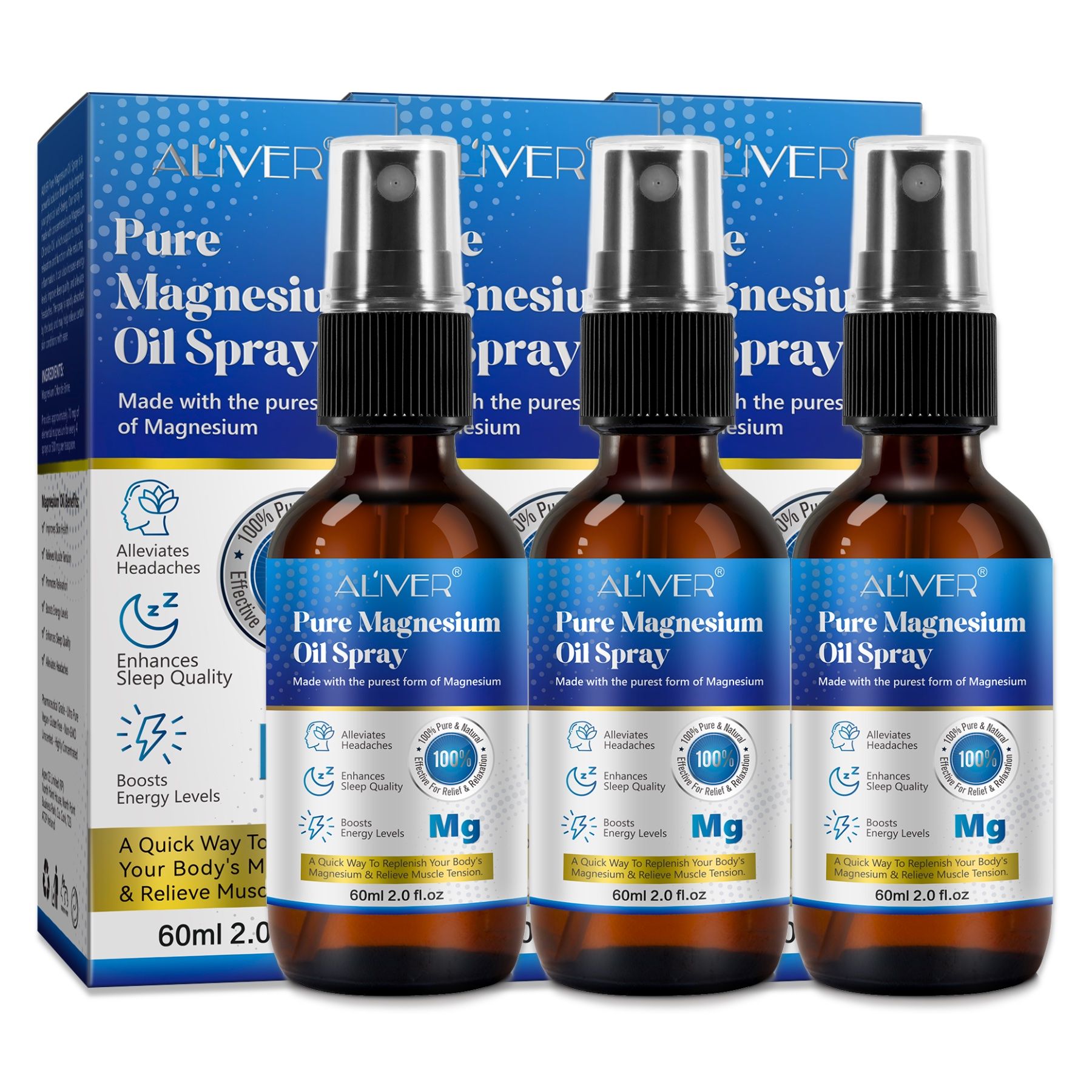 ALIVER Gesichts und Körperspray Pure Magnesiumöl