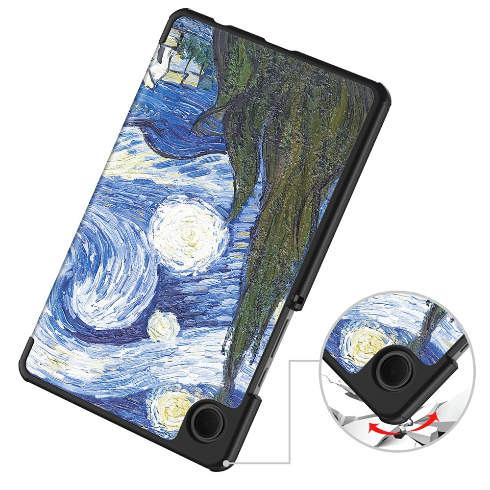 Samsung Galaxy Tab A11 / A9 Leder Tasche Smart Cover Schutzhülle - Sternenhimmel