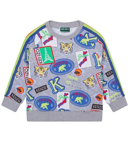 Kenzo Sweatshirt - Grau Meliert m. Print