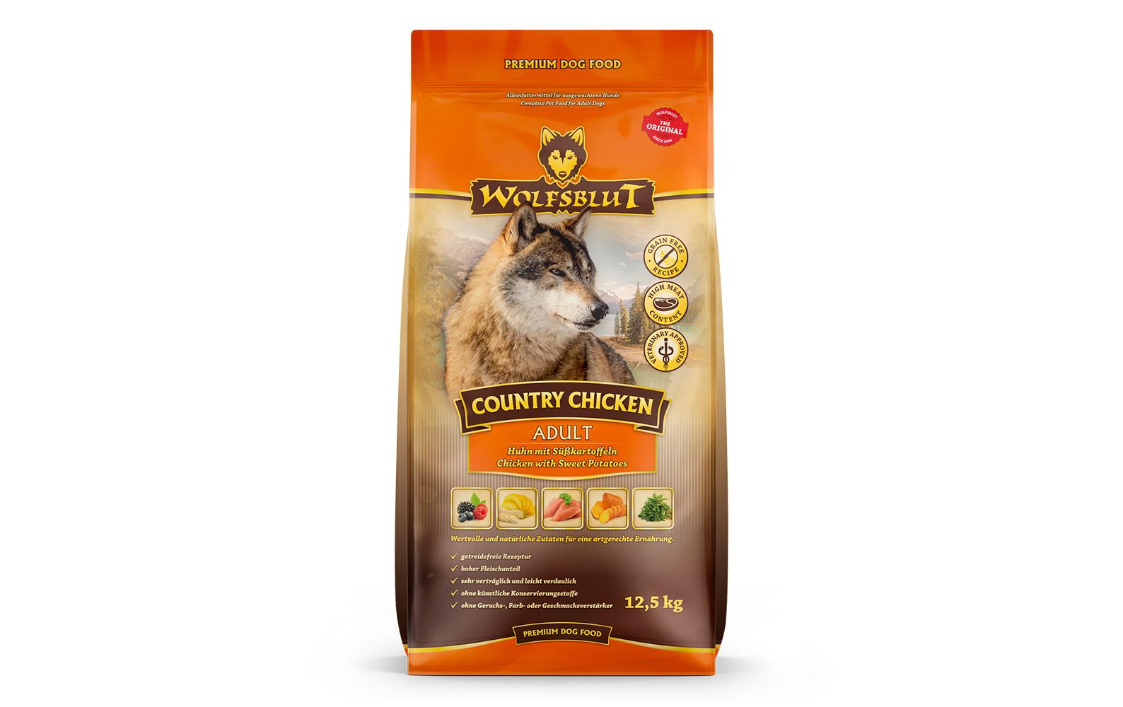 Trockenfutter Dog Country Chicken Adult, 12.5 kgAlleinfuttermittel für erwachsene Hunde mittlerer Rasse