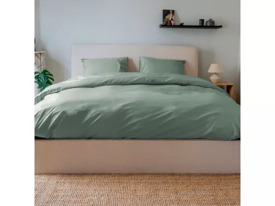 Parure - Draps Housse 140x200cm, Housse de couette 200x200cm, Taie d'Oreillers 50x70cm - Vert