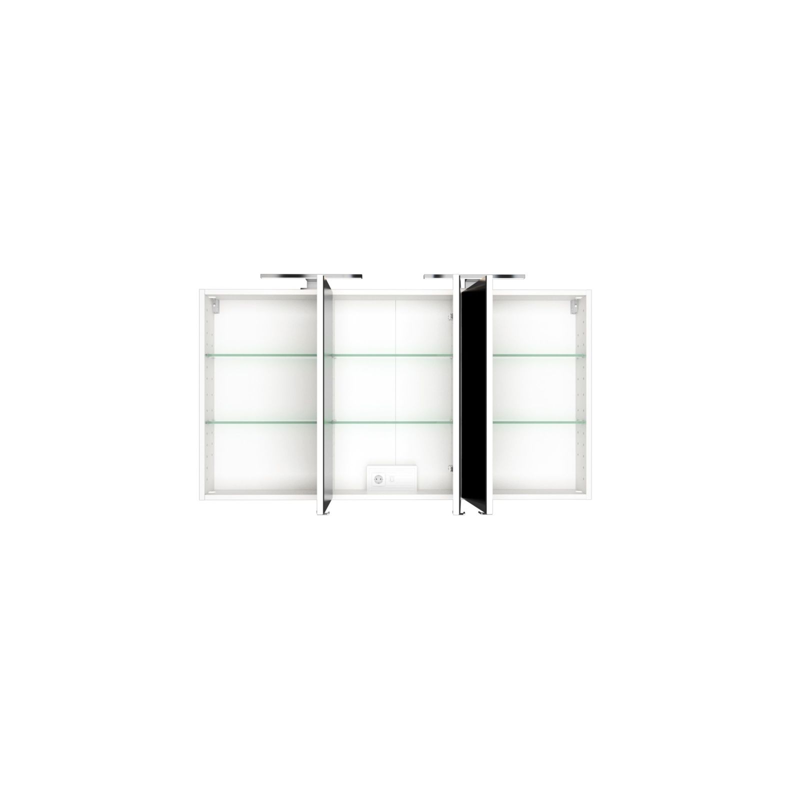 3D-Spiegelschrank BAABE - weiß - mit LED-Beleuchtung - 120 cm