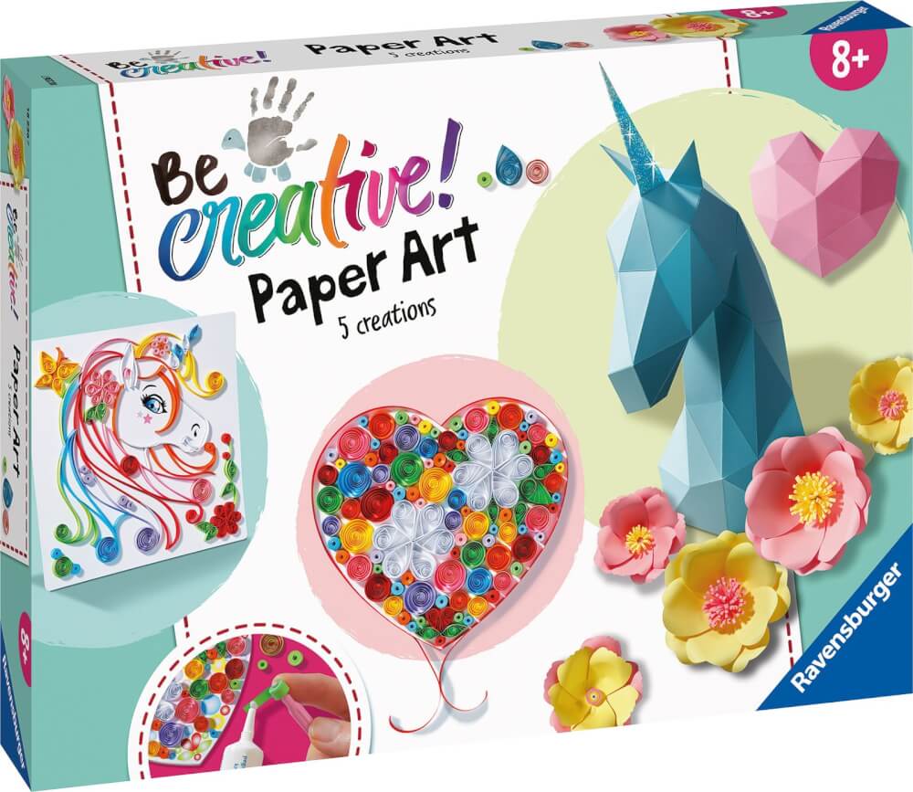 Ravensburger 18236 BeCreative Paper Art Flowers & Unicorn