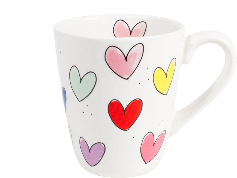 Set van 3D beker Hart en beker Hartjes LOVE