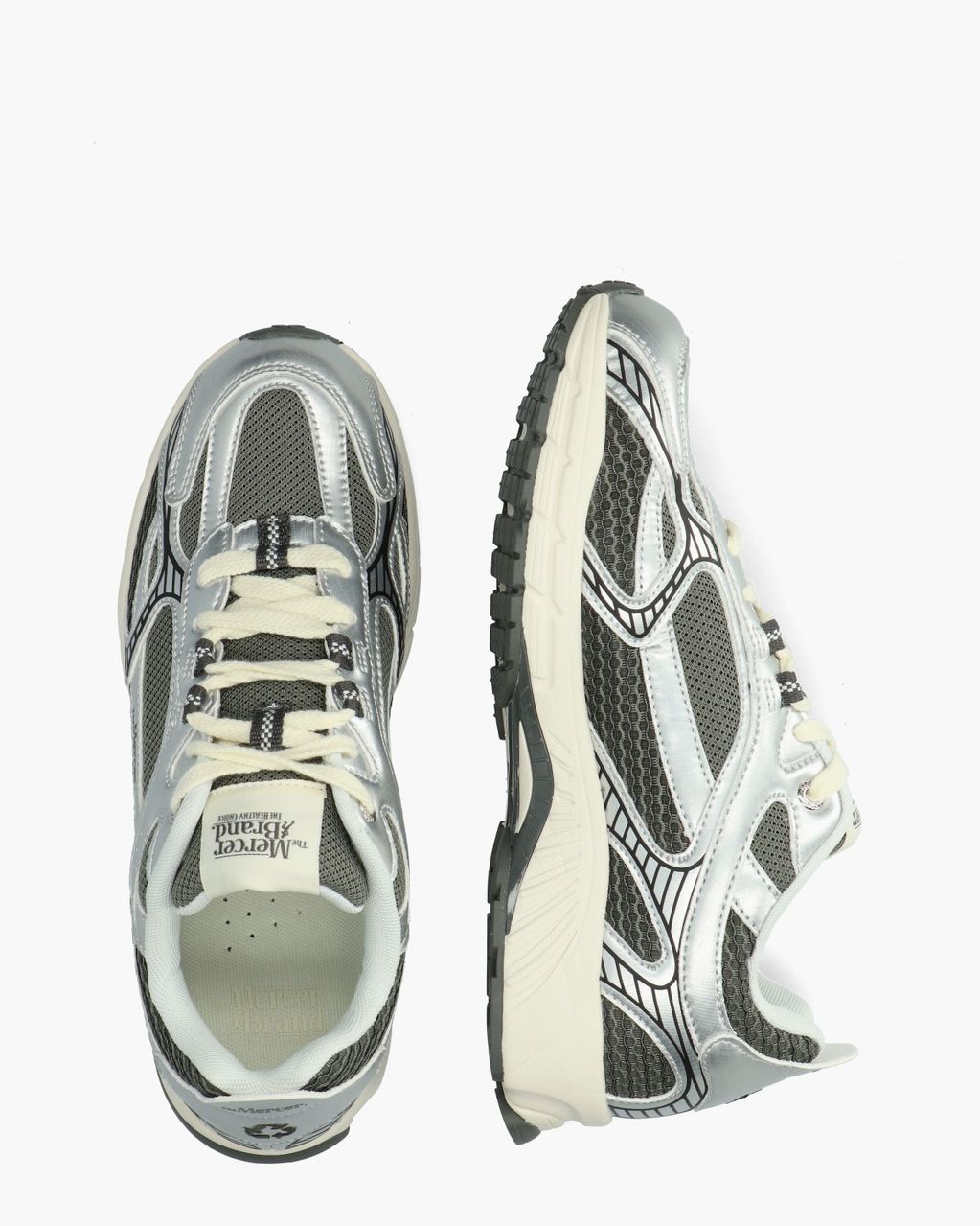 Mercer Amsterdam The Re-Run Twin Mesh Zilver/Grijs Herensneakers