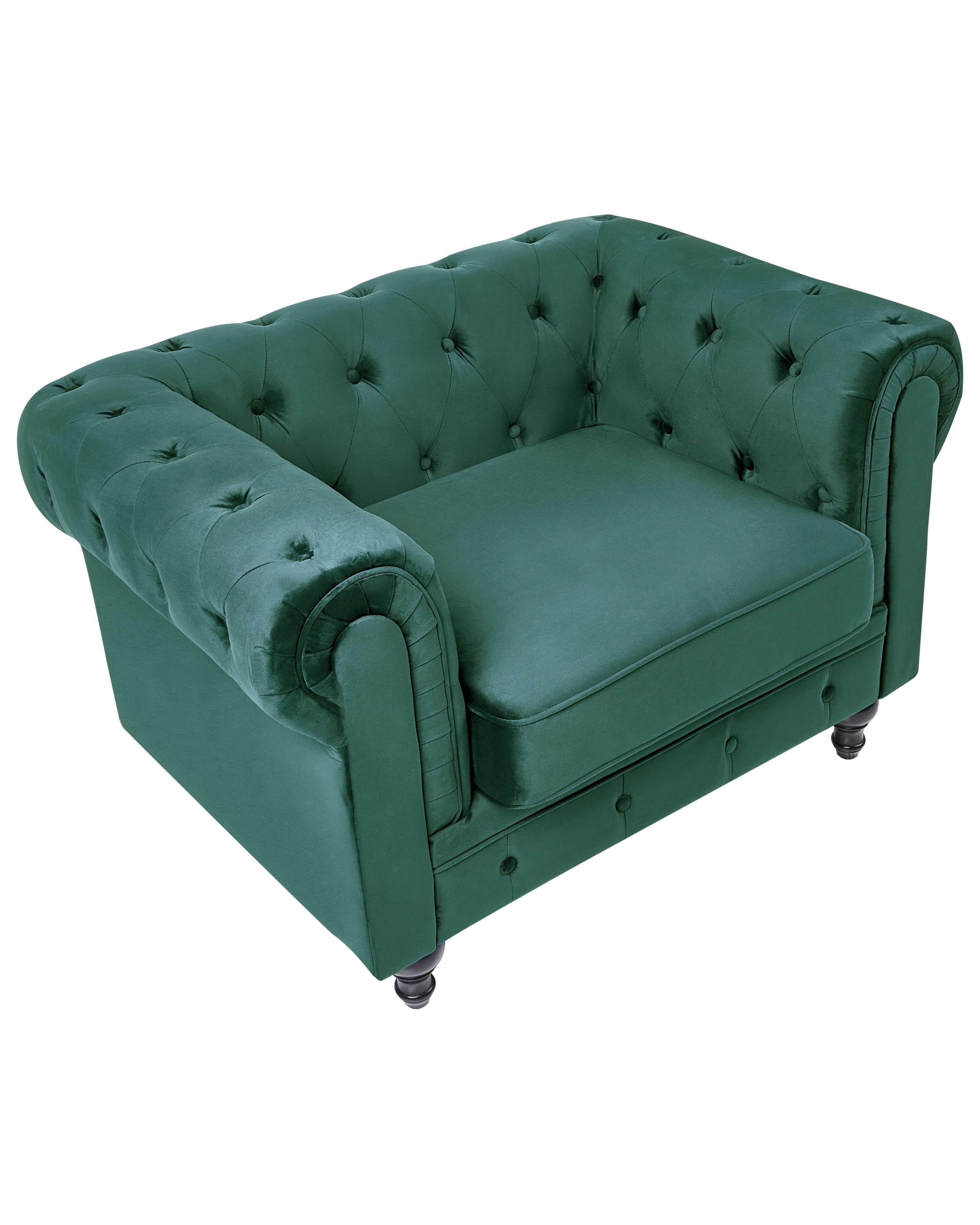 Fauteuil CHESTERFIELD Fluweel Smaragdgroen