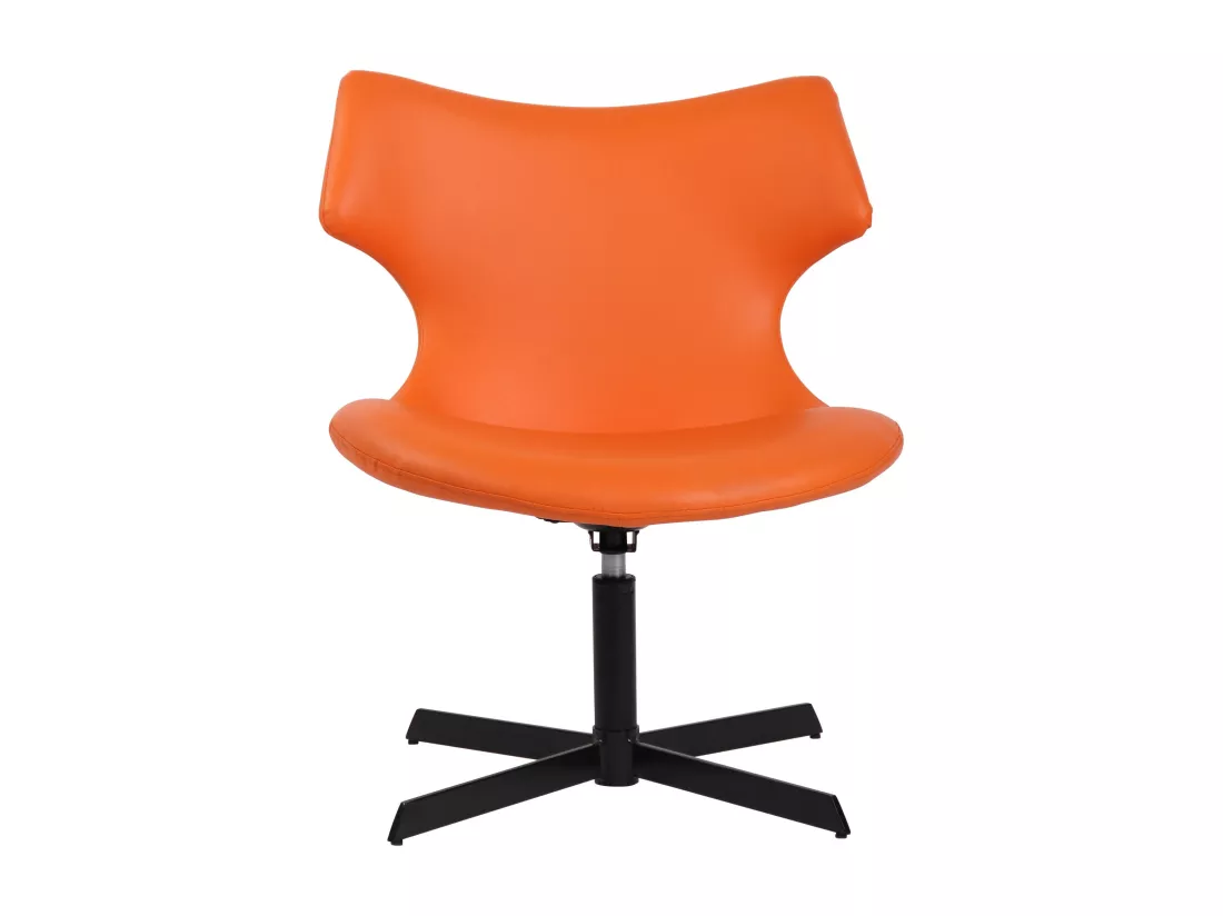 Chaise gondole - Similicuir & Métal noir mat - Orange - Welland