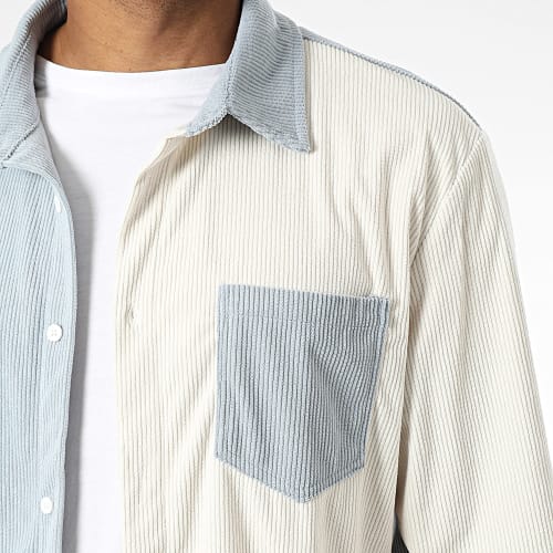 Surchemise Beige Bleu Clair