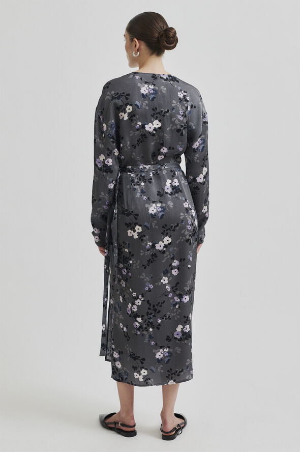 Second Female Florana Wrap Dress Volcanic ash