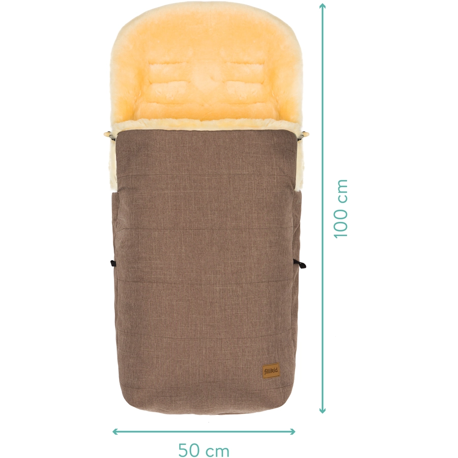 fillikid Winterfußsack Bernina Lammfell braun melange