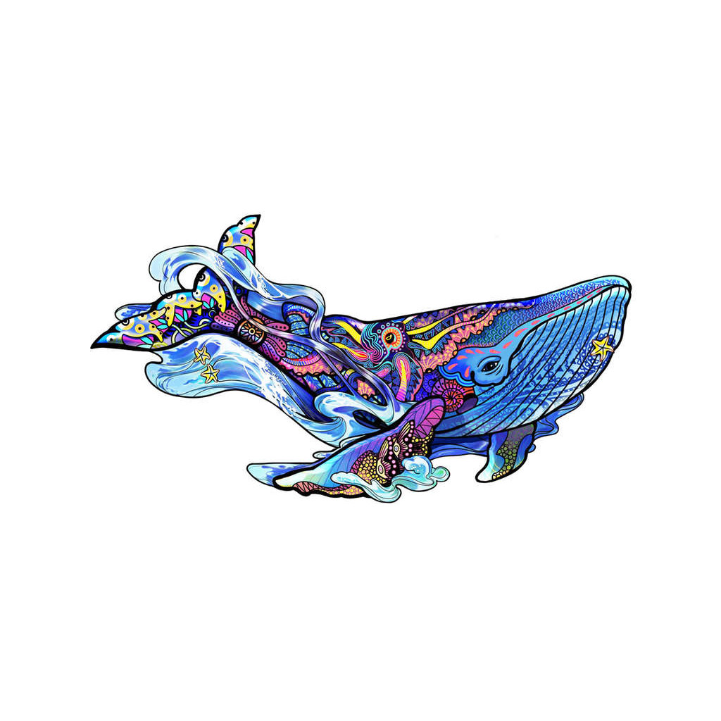 Rainbow Puzzle en bois - Baleine - 125 pièces