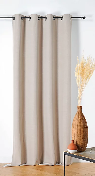 Rideau occultant Savana l.145 x H.240 cm beige