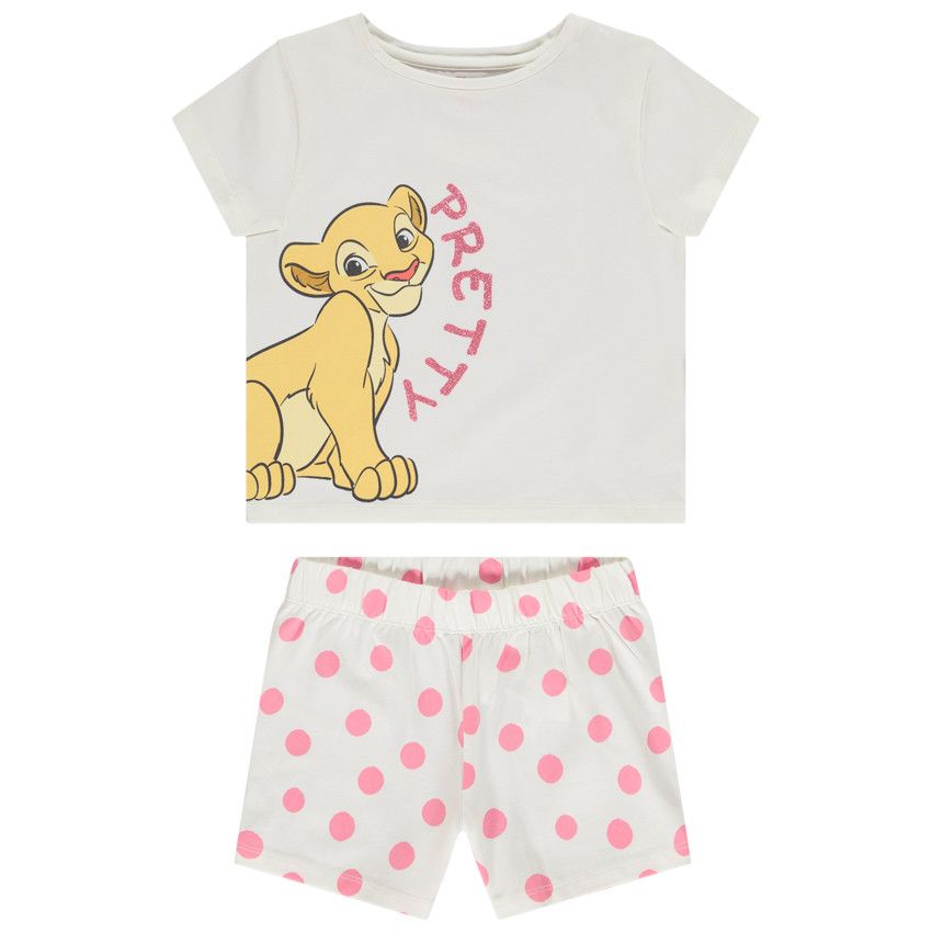 Set pyjama court 2 pièces Nala Disney pour fille - Ecru