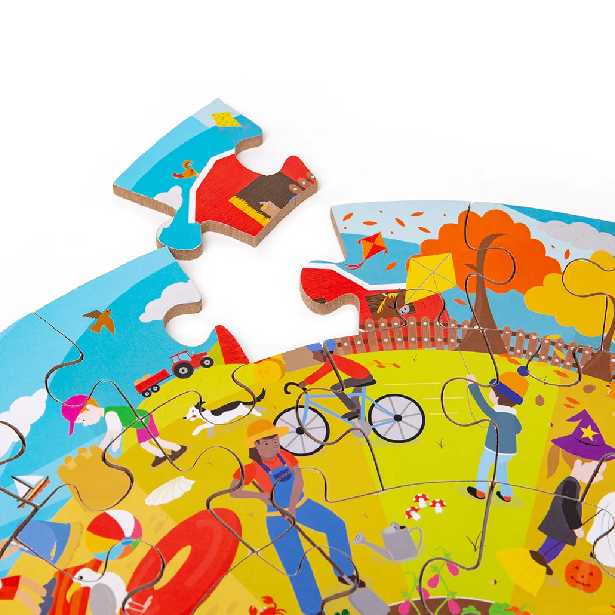 Bigjigs Toys Puzzle circulaire saisonnier
