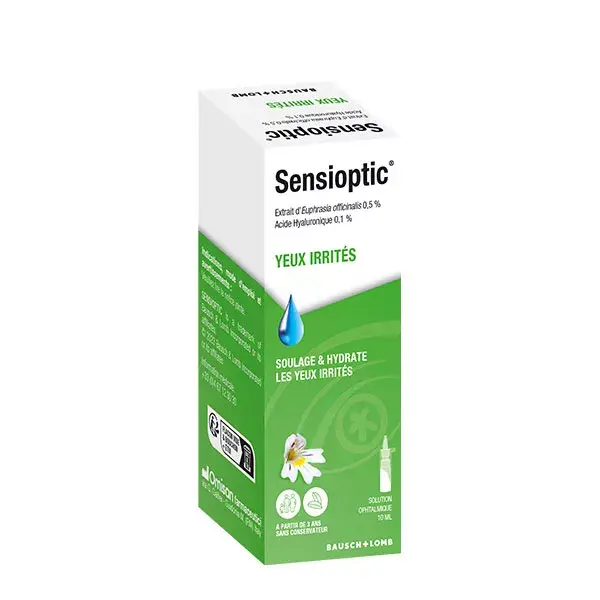 Solução oftálmica Sensioptic da Bausch & Lomb Ophthalmology para olhos irritados, 10 ml