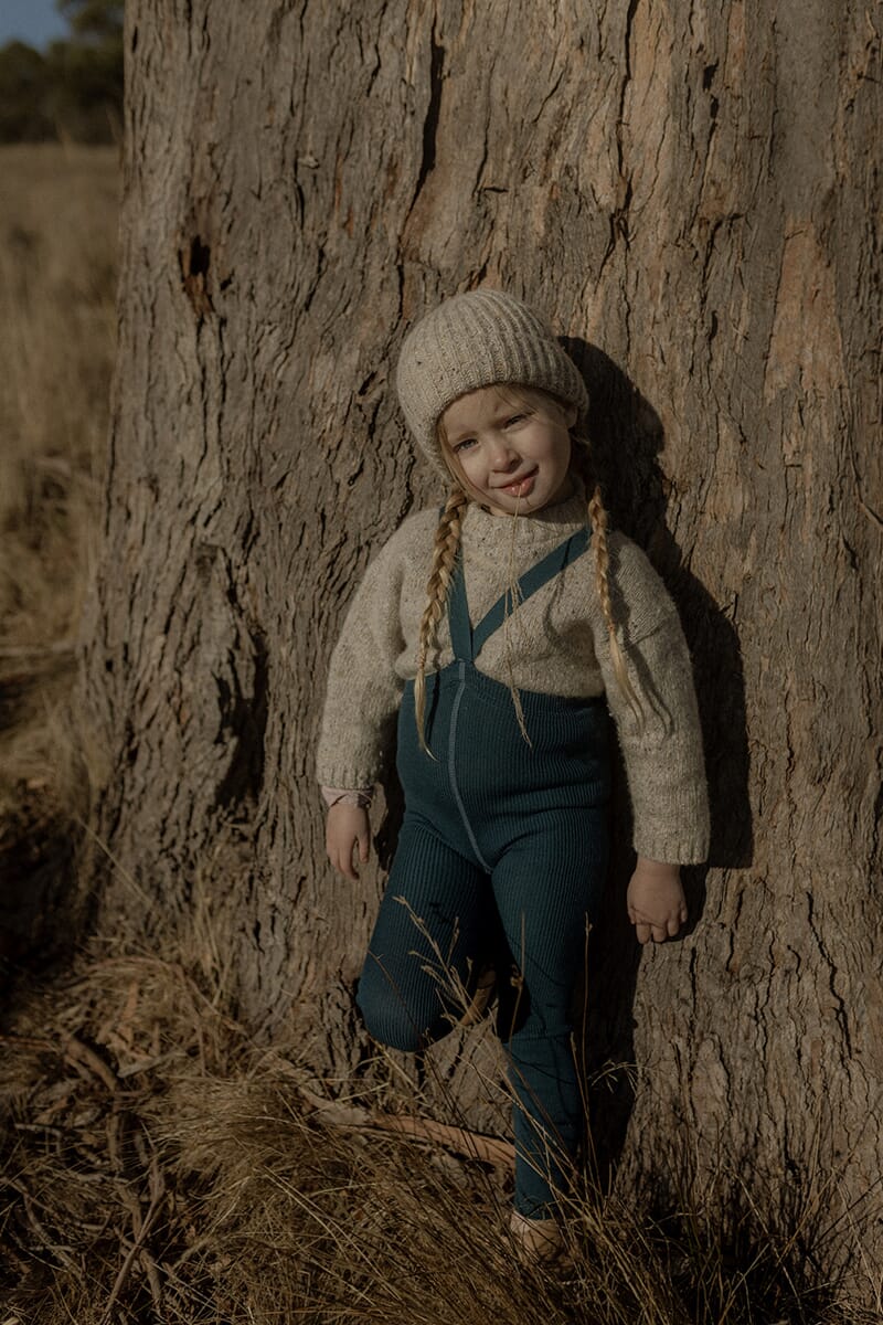 Leggings ull med seler Blue Sapphire - Silly Silas - Rumpetroll