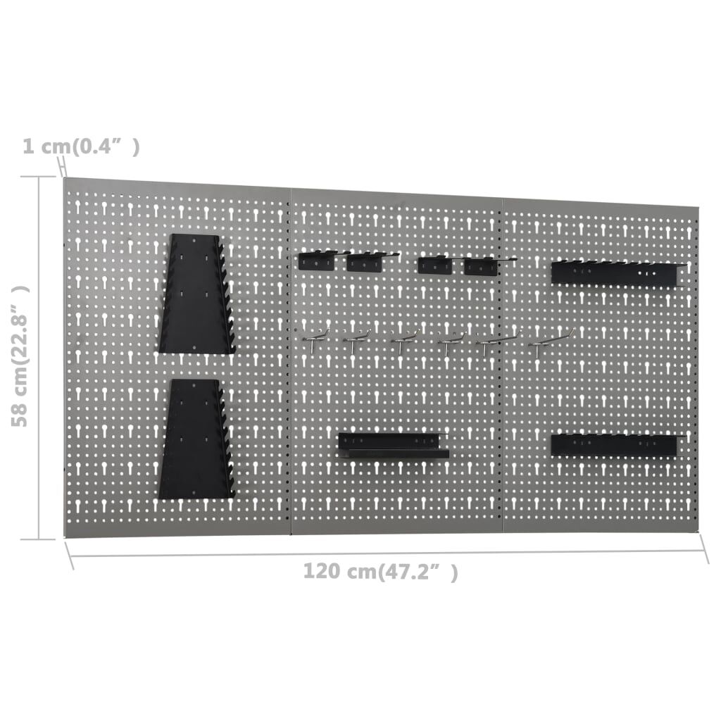 vidaXL Werktafel met drie wandpanelen en een kast