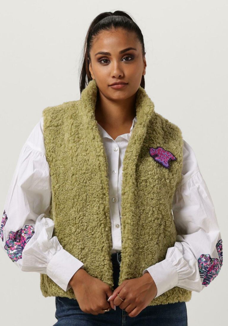 POM AMSTERDAM groene pom amsterdam gilet titanium