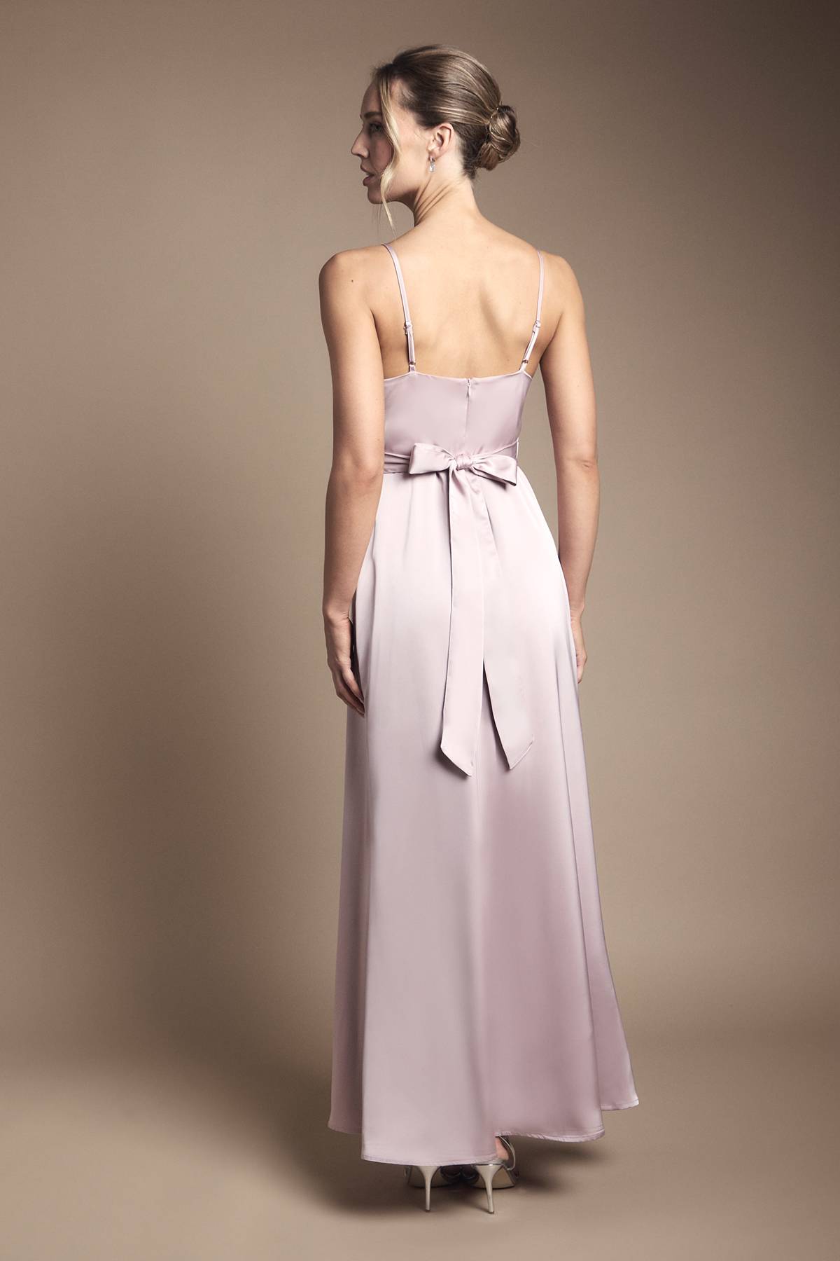 Coast Robe de Demoiselle d'Honneur Caraco en Satin à Taille Portefeuille