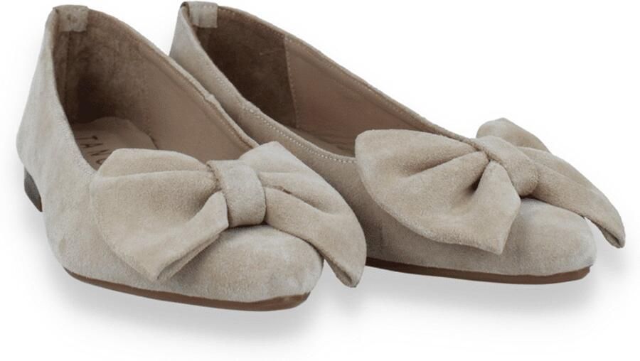 Tango Duna 3 m suède loafers met strikje beige