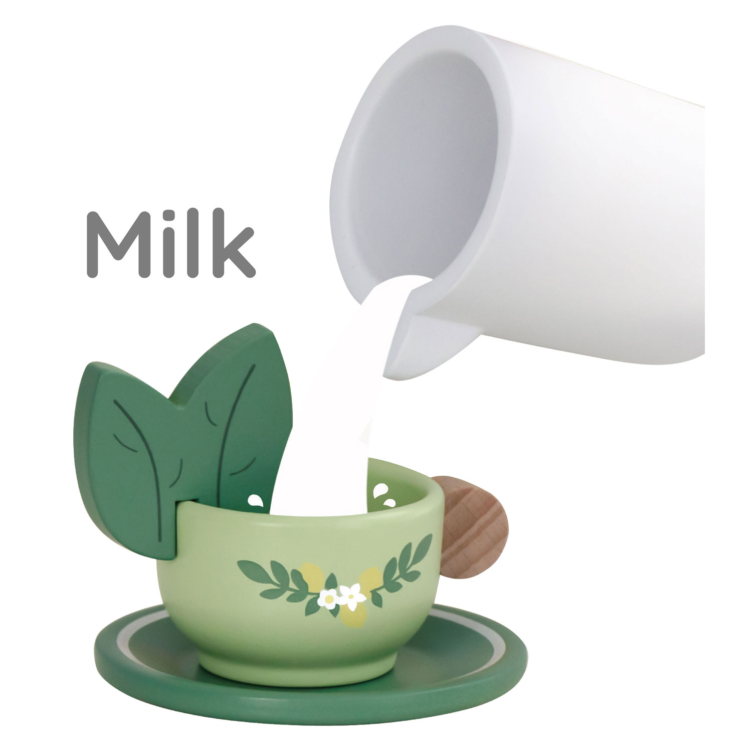 Classic World Houten Vintage Theeset met Dienblad, 14dlg.
