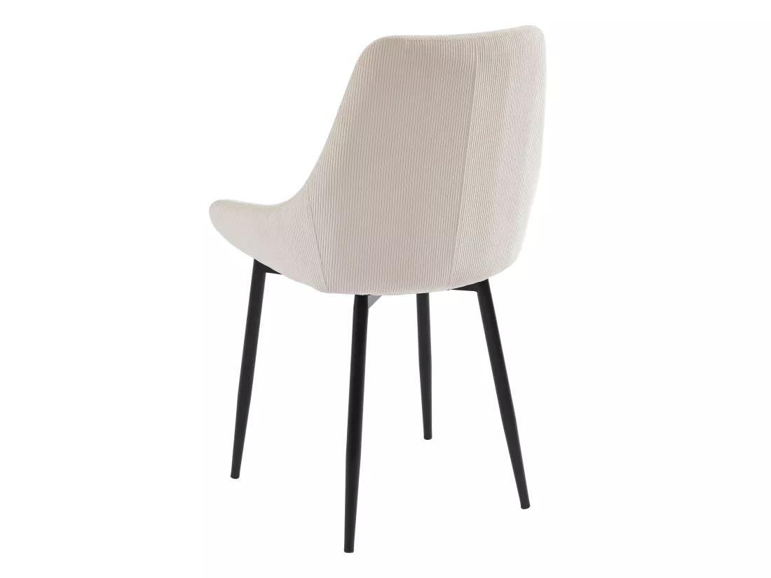 Lot de 2 chaises en velours côtelé et métal - Crème - MASURIE